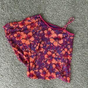 Justice One-Shoulder Floral Camisole in Purple and Orange